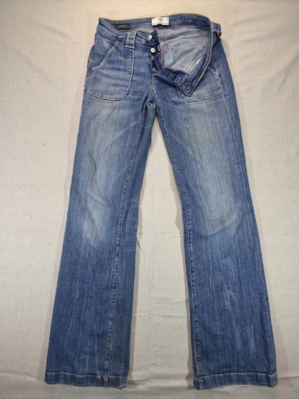 Le Temps Des Cerises Heritage Candiani Denim Jeans Womens 26x32 Bootcut Blue